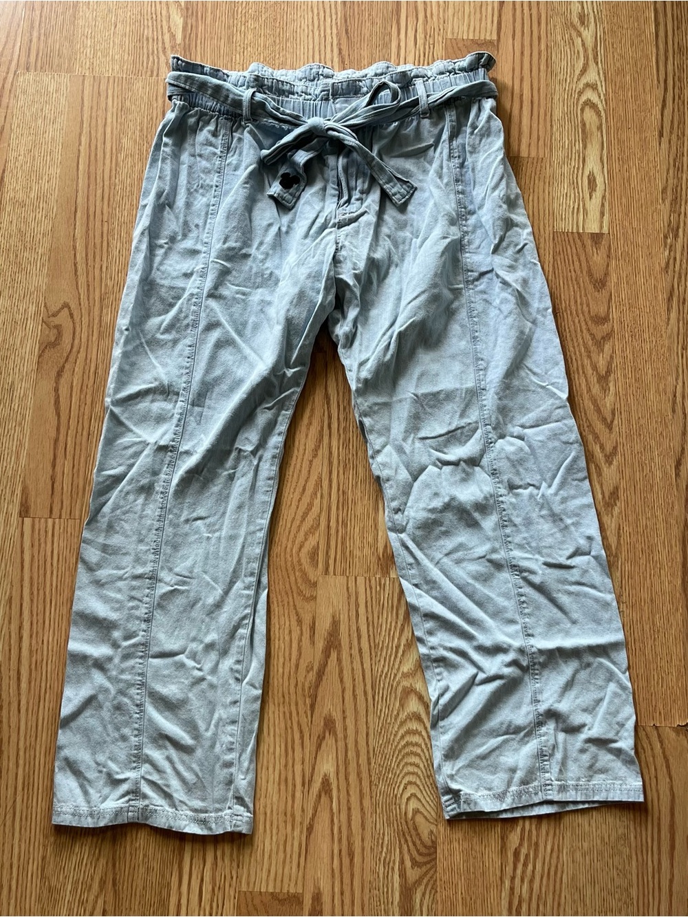Junk Food Clothing light wash Mickey Mouse embroidered chambray pants